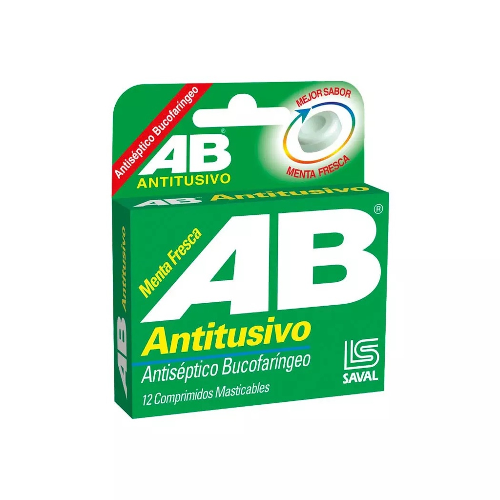AB ANTITUSIVO MENTA ANTISEPTICO X 12 COMP (CLORHEXIDINA/NOSCAPINA)