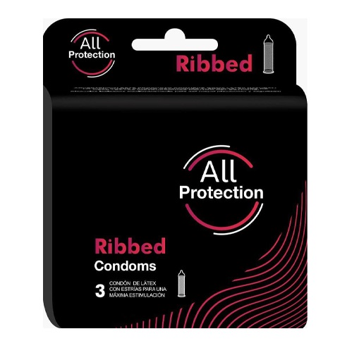 ALL PROTECTION PRESERVATIVO RIBBED X 3 UN