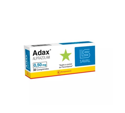 [1608733056770] ADAX 0,5 MG X 30 COMP (ALPRAZOLAM) (PSICO)