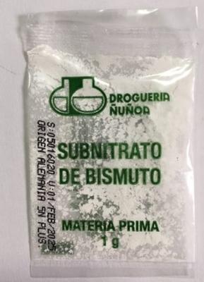 [902612] BISMUTO SUBNITRATO QUIMNATURA/ÑUÑOA/REUTTER X 1 GR (OFIC)