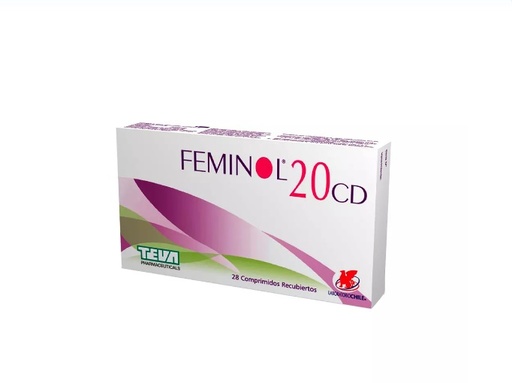 [1618605617410] FEMINOL 20 CD X 28 COMP (GESTODENO/ETINILESTRADIOL) (HORM) CHS $3000
