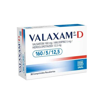 [7800060149151] VALAXAM-D 160/5/12,5 X 30 COM REC. (VALSARTAN/AMLODIPINO/HIDROCLOROTIAZIDA)