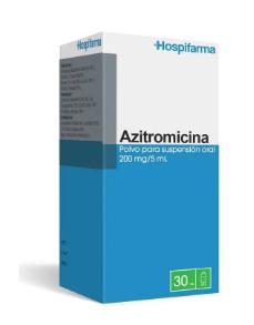 AZITROMICINA JARABE 200 ML/5ML POLVO HOSPIFARMA X 30 ML (GENER)  (PTM)  *DESCUENTO POR PRONTO VENCE*