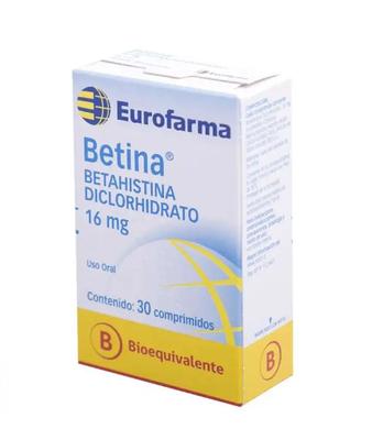 BETINA 16 MG X 30 COMP (BETAHISTINA)