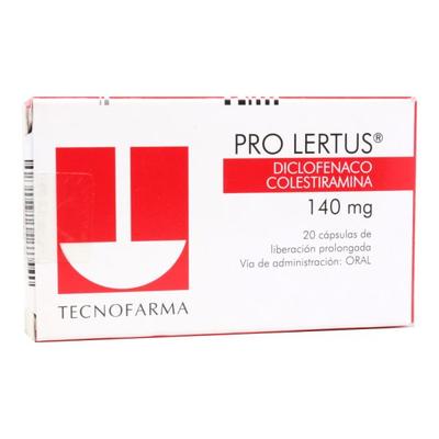 PRO-LERTUS 140 MG X 20 CAPS (DICLOFENACO COLESTIRAMINA)