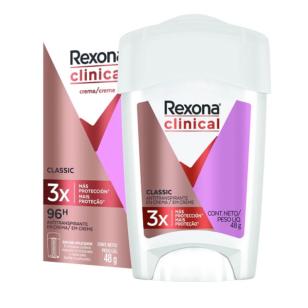 REXONA CLINICAL WOMEN CLASICO 48 GR (ROSADO)