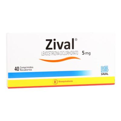 ZIVAL 5 MG X 40 COMP (LEVOCETIRIZINA)