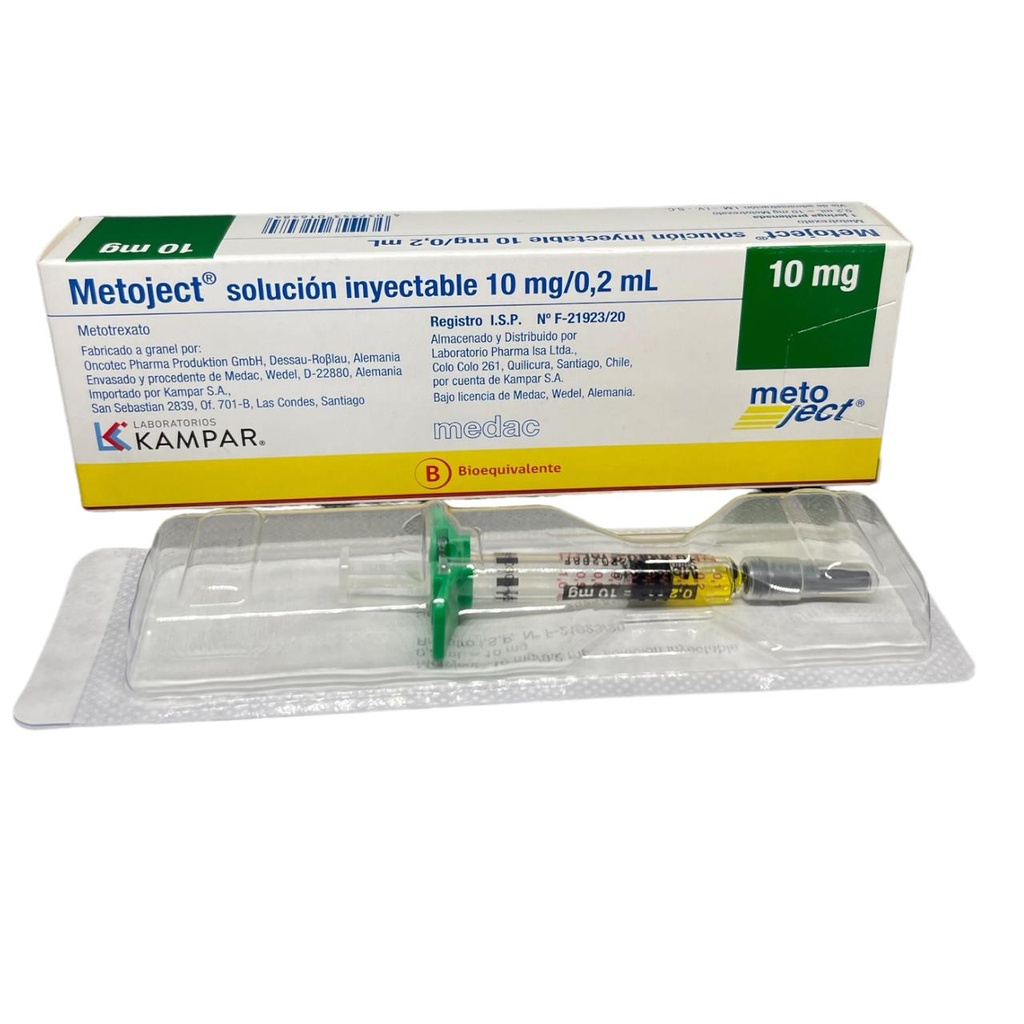 METOJECT 10 MG/ML X 1 JERINGA PRELLENADA SOLUCION INYECTABLE KAMPAR CHILE(METOTREXATO)