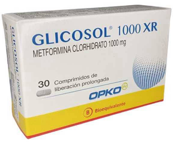 GLICOSOL XR 1000 MG X 30 COMP (METFORMINA)