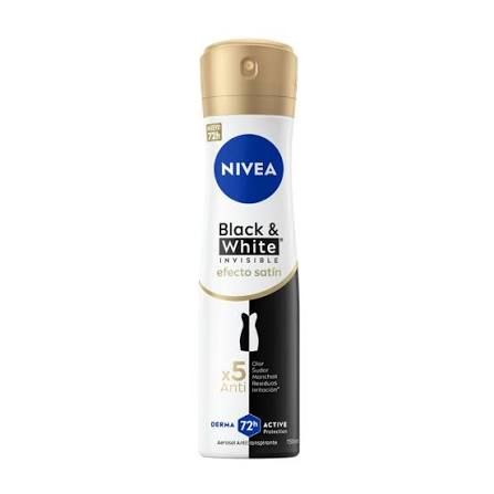 NIVEA DESOD SPRAY WOMEN BLACK & WHITE INVISIBLE (DORADO) 150 ML