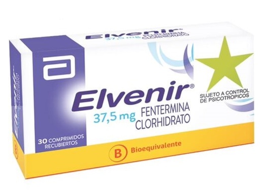 [900477] ELVENIR 37,5 MG X 30 COMP (FENTERMINA) (RCH) (RS:30) (PSICO)
