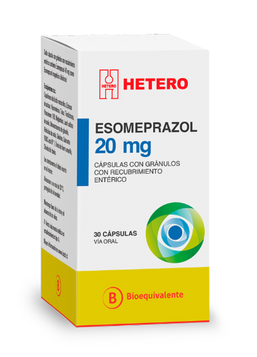 [1563568729588] ESOMEPRAZOL 20 MG SEVEN PHARMA/HETERO X 30 CAPS (GENER)