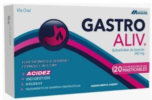 [7800004004874] GASTROALIV 262 MG MASTICABLE X 10 COMP (BISMUTO SUBSALICILATO)