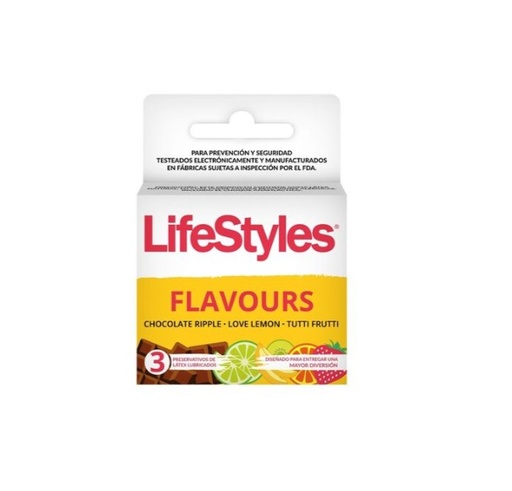 [903740] LIFESTYLES PRESERVATIVOS SABORES FLAVOURS X 3 UNID