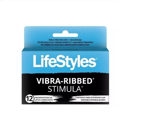 [902748] LIFESTYLES PRESERVATIVOS STIMULA VIBRA RIBBED X 12 UNID