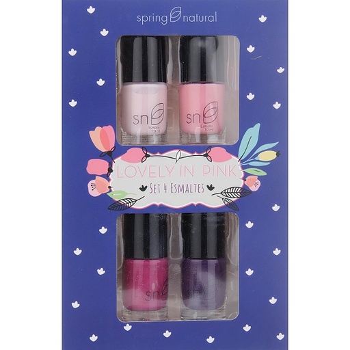 [900677] SPRING NATURAL ESMALTE ROSADOS X 4 UNID