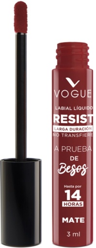 VOGUE LABIAL LIQUIDO RESIST LARGA DURACION INVENCIBLE X 3 ML (PERF)***