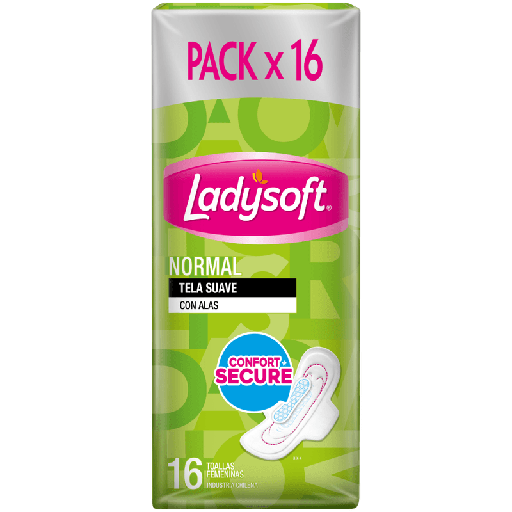 [7806500961024] LADYSOFT TOALLA NORMAL TELA SUAVE  CON ALAS X 16