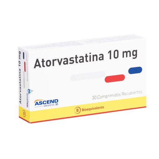 [7804650881490] ATORVASTATINA 10 MG ASCEND X 30 COMP (GENER) (PTM)