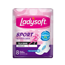 LADYSOFT TOALLA SPORT ULTRA DELGADA TELA SUAVE C/A X 8 UNID