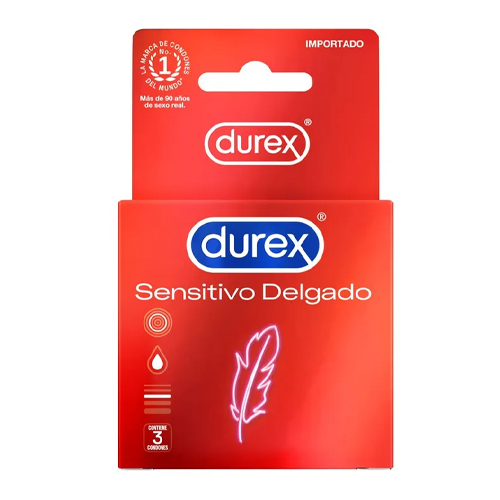 DUREX SENSITIVO DELGADO X 3 UNID