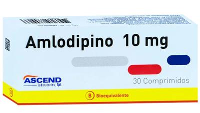 AMLODIPINO 10 MG ASCEND X 30 COMP (GENER)