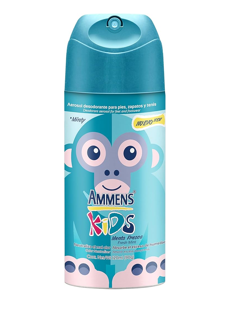 AMMENS DESOD SPRAY PIES KIDS MENTA AZUL X 120 ML