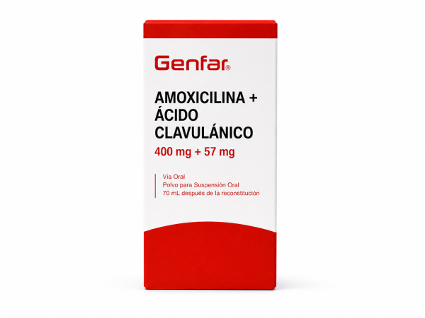 AMOXICILINA/CLAVULANICO 400_57/5ML POLVO PARA SUSPENSIÓN X 70 ML (GENER) GENFAR