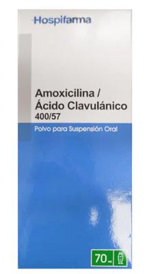 AMOXICILINA/CLAVULANICO 400_57/5ML SUSPENSIÓN ORAL HOSPIFARMA X 70 ML (GENER)