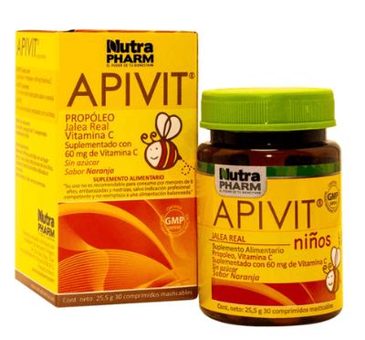 APIVIT NIÑO MASTICABLE X 30 COMP NUTRAPHARM (PROPOLEO)