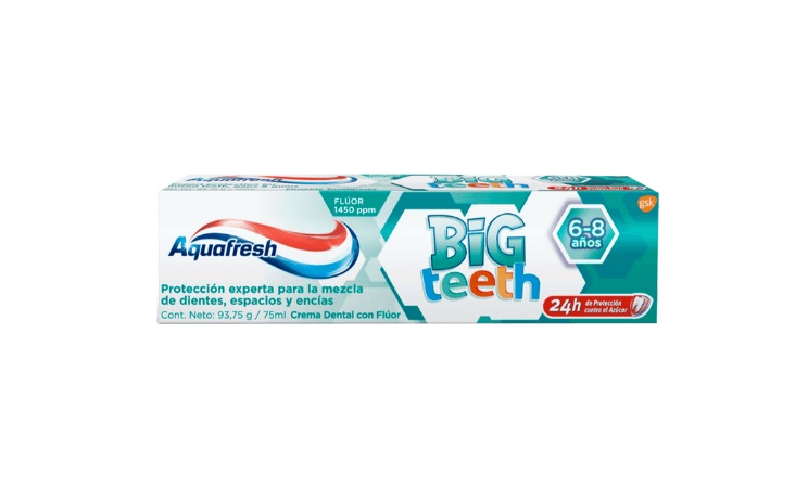 AQUAFRESH PASTA BIG TEETH  6+ AÑOS X 75 ML
