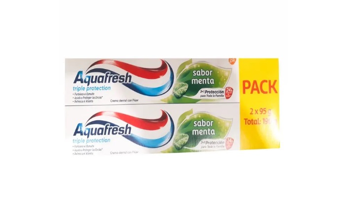 AQUAFRESH PASTA TRIPLE PROTECTION SOFT MINT 95 GR X 2 UNID***