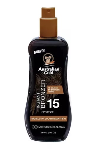 AUSTRALIAN GOLD GEL EN SPRAY BRONCEADOR FPS 15 X 237 ML