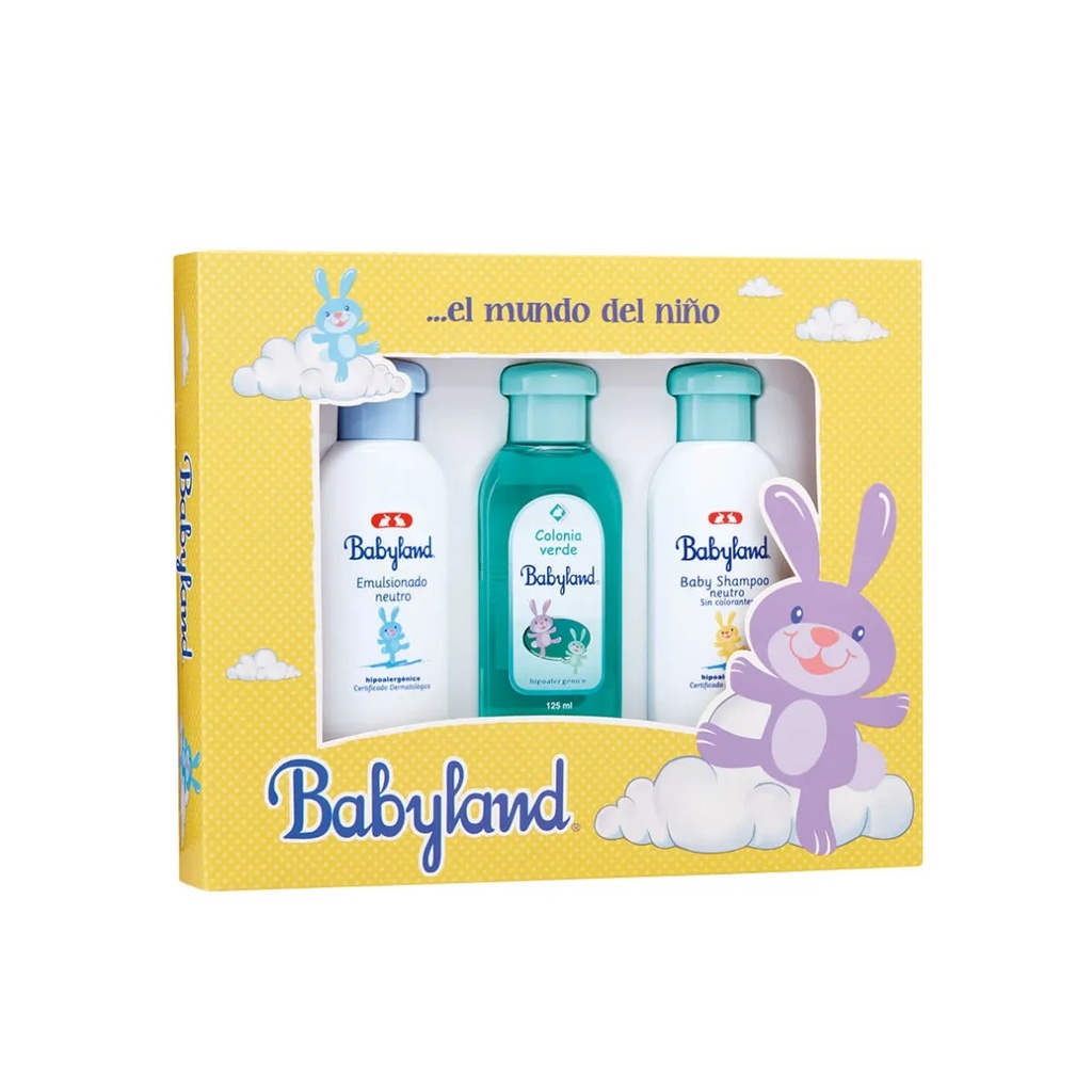 BABYLAND PACK VERDE SHAMPOO/COLONIA/EMULSION 