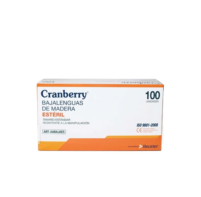 BAJALENGUAS DE MADERA CRANBERRY//LBF X 100 UNIDADES