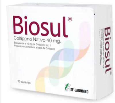 BIOSUL 40 MG X 30 CAPSULAS (COLAGENO NATIVO)