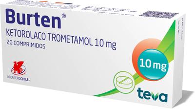 BURTEN 10 MG X 20 COMP (KETOROLACO)( CHS $3000 )