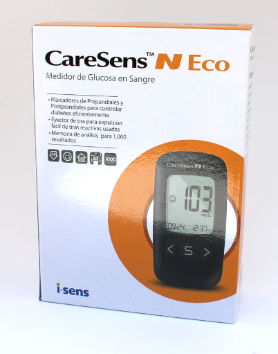 CARESENS N ECO KIT MEDIDOR DE GLUCOSA (LANCETERO+MEDIDOR+PILAS)
