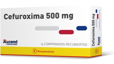 CEFUROXIMA 500 MG ASCEND X 14 COMP (GENER)(PTM)*DESCUENTO POR PRONTO VENCE FVENC:10-2026*