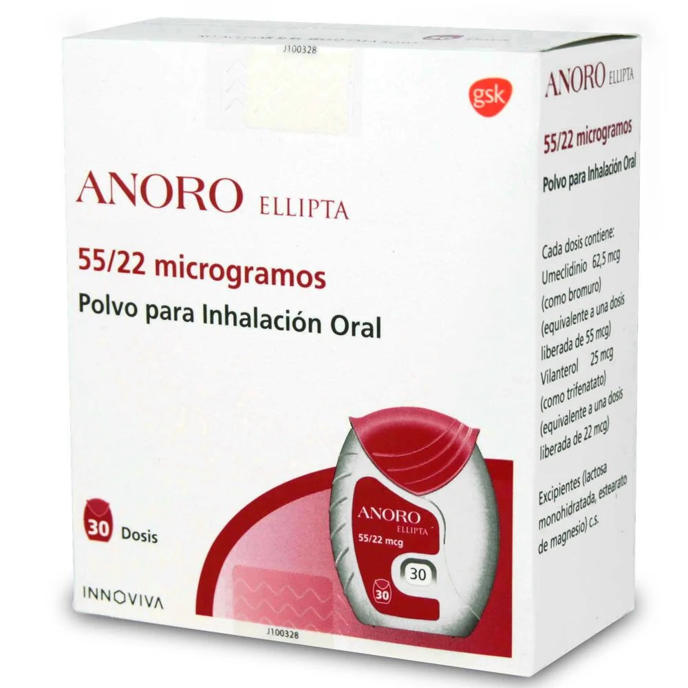 CENABAST VILANTEROL/UMECLIDINIO 55/22 MCG X 30 DOSIS (ANORO ELLIPTA)
