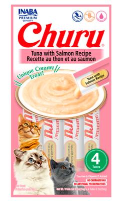 CHURU GATOS SABOR ATUN CON SALMON X 4 UNID (ROSADO) (VET)