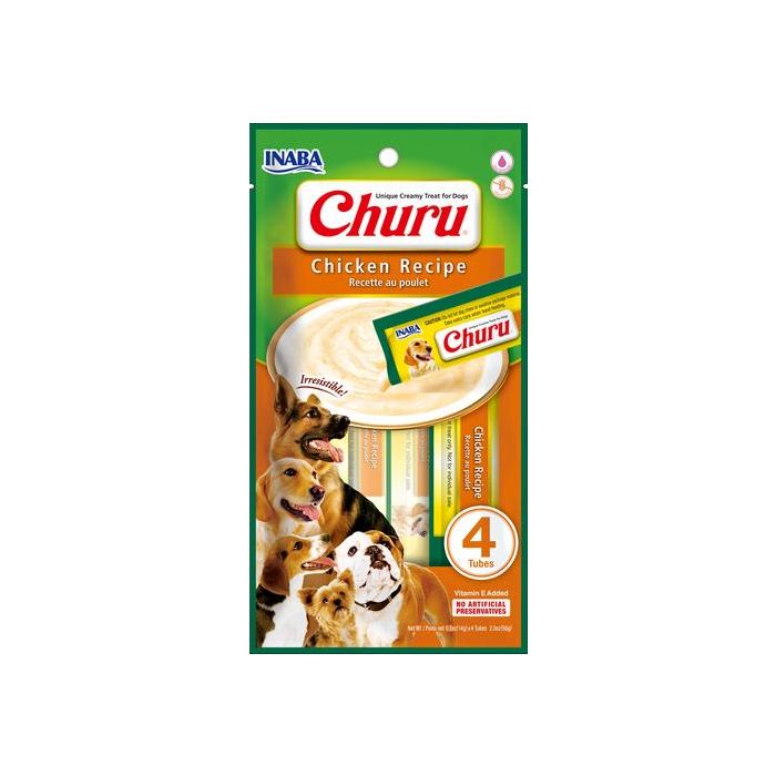 CHURU PERROS SABOR POLLO (NARANJO) X 4 UNID (VET)