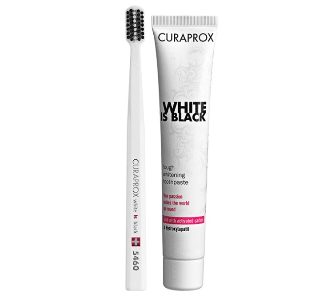 CURAPROX PASTA  WHITE IS BLACK X 90 ML + CEPILLO ***