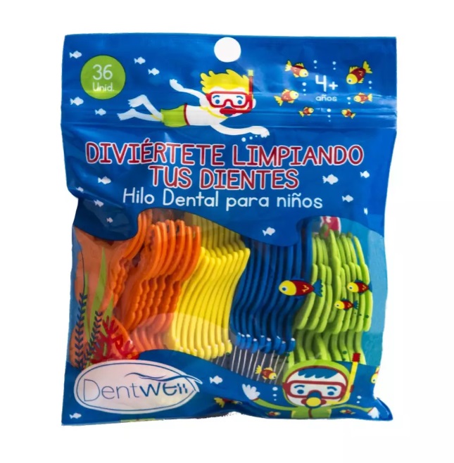DENTWELL HILO DENTAL PARA NIÑOS X 36 UNID