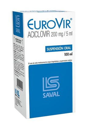 EUROVIR JARABE 200 MG/5 ML POLVO X 100 ML (ACICLOVIR)