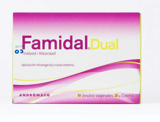 FAMIDAL DUAL 10 OVULOS + CREMA (MICONAZOL//TINIDAZOL)***