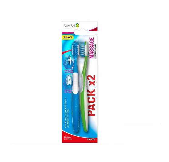 FAMILY SET CEPILLO DENTAL ADULTO SUAVE X 2