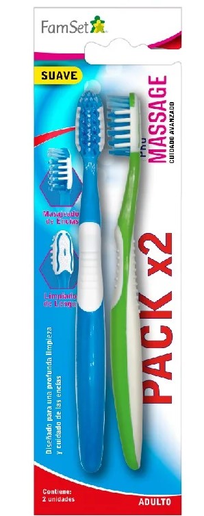 FAMILY SET CEPILLO DENTAL MEDIO SUAVE X2