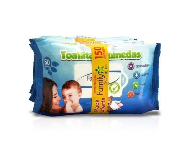 FAMILY SET TOALLITAS HUMEDAS X 50 UNID X 3