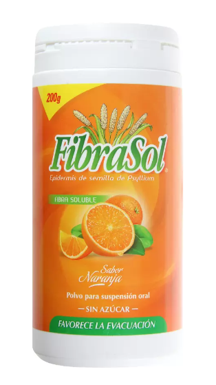FIBRASOL POLVO NARANJA X 200 GR (PSYLLIUM)